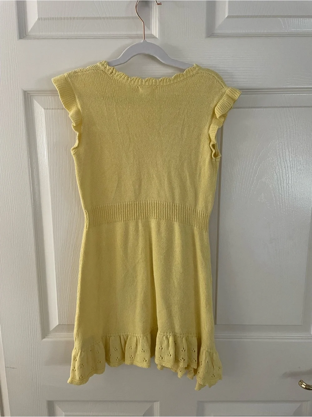 Cat & Jack Pale Yellow Knit Flutter-Sleeve Dress